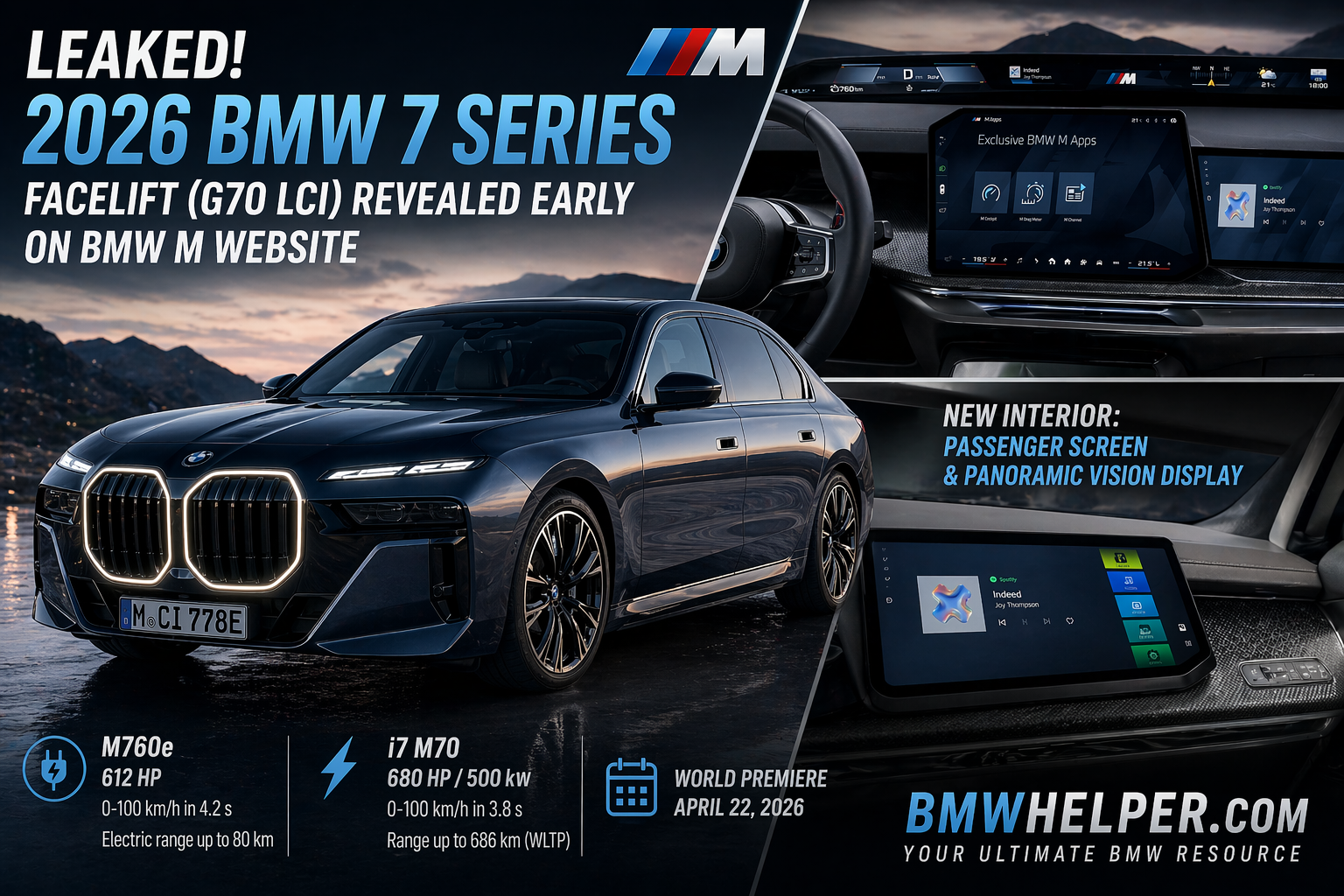 Leaked ahead of schedule: BMW 7 Series Facelift 2026 appears early on BMW M website